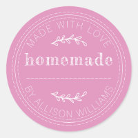 Rustic Homemade Baked Goods Jam Can Fuchsia Pink
