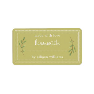 Rustic Homemade Baked Goods Jam Can Olive Green Label