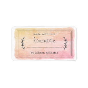 Rustic Homemade Baked Goods Jam Can Orange Pink Label