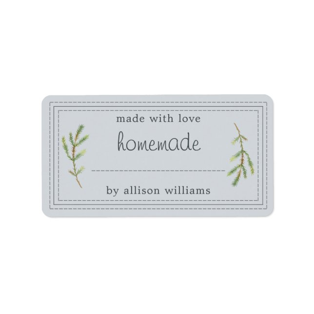 Rustic Homemade Baked Goods Jam Can Pastel Blue Label (Front)