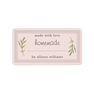 Rustic Homemade Baked Goods Jam Can Pastel Pink Label