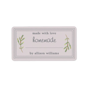 Rustic Homemade Baked Goods Jam Can Pastel Purple Label