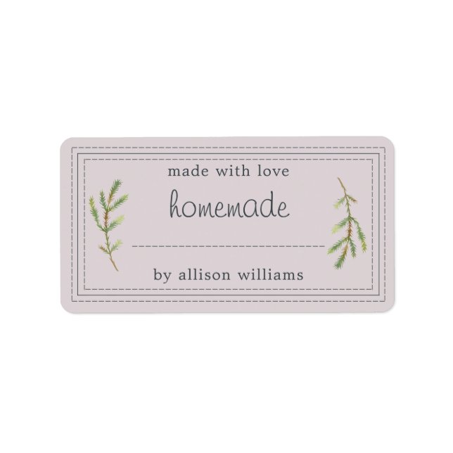 Rustic Homemade Baked Goods Jam Can Pastel Purple Label (Front)