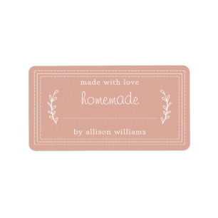 Rustic Homemade Baked Goods Jam Canning Dusty Pink Label