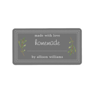 Rustic Homemade Baked Goods Jam Canning Gray Label