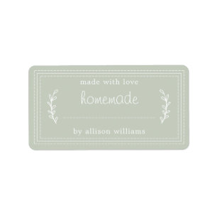 Rustic Homemade Baked Goods Jam Canning Green Label