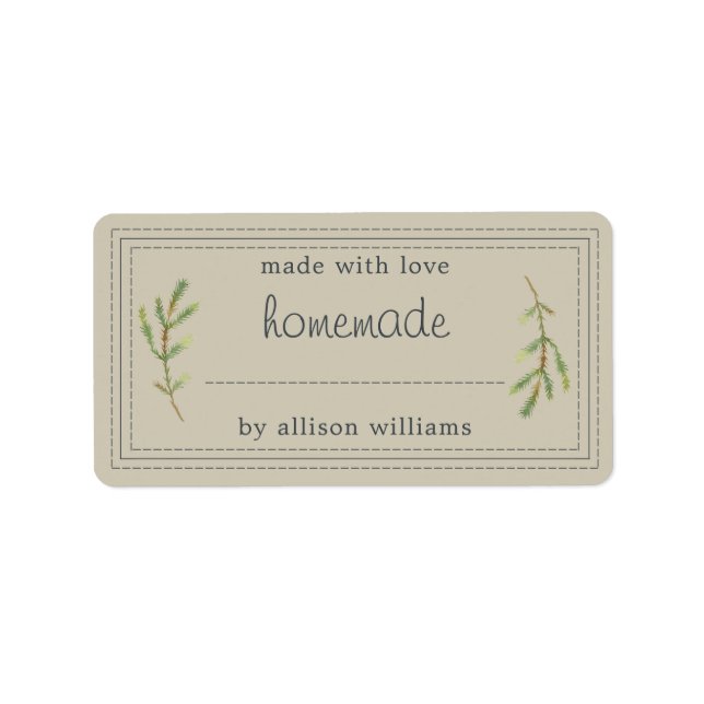 Rustic Homemade Baked Goods Jam Canning Grey Label (Front)