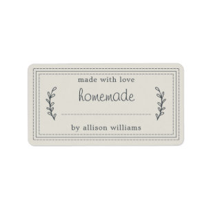 Rustic Homemade Baked Goods Jam Canning Grey Label