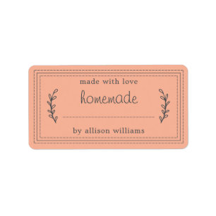 Rustic Homemade Baked Goods Jam Canning Orange Label