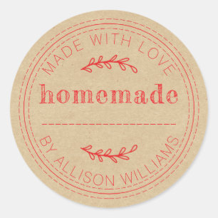 Rustic Homemade Baked Goods Kraft Paper Classic Round Sticker