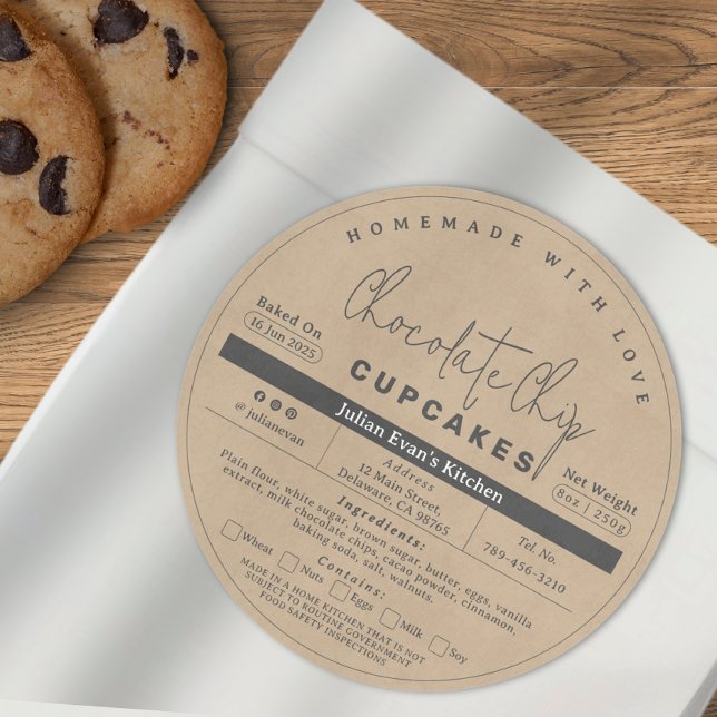 Rustic Homemade Bakery Cottage Food Law Label (Rustic Homemade Bakery Cottage Food Law Label )