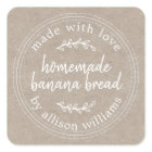 Rustic Homemade Banana Bread Kraft Paper