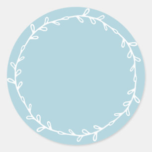 Rustic Homemade Blue Glow Write On Classic Round Sticker