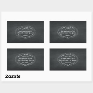 Rustic Homemade Blueberry Jam Canning Chalkboard Rectangular Sticker