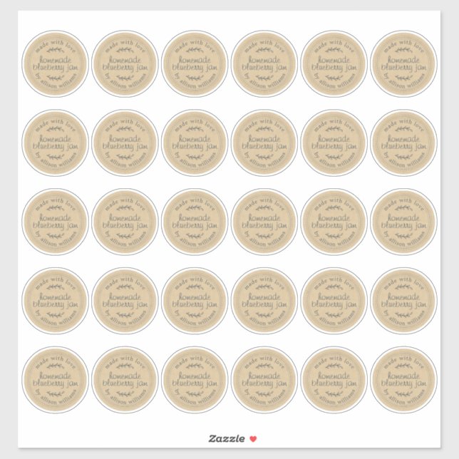 Rustic Homemade Blueberry Jam Kraft Paper 2 inch (Sheet)