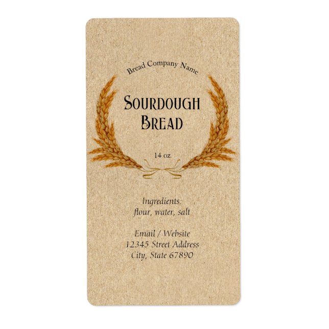 Rustic Homemade Bread Wheat Wreath Food (Front)