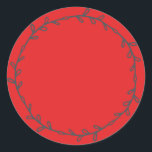 Rustic Homemade Bright Red Write On Classic Round Sticker<br><div class="desc">Rustic, simple and modern write on homemade sticker with a lovely off-black foliage wreath on a bright red background. Simply write your name and the product name on the label. Exclusively designed for you by Happy Dolphin Studio. If you need any help or matching products, please contact us at happydolphinstudio@outlook.com....</div>