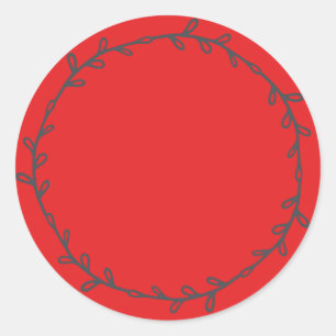 Rustic Homemade Bright Red Write On Classic Round Sticker