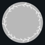 Rustic Homemade Concrete Grey Write On Classic Round Sticker<br><div class="desc">Rustic,  simple and modern write on homemade sticker with a lovely white wreath on a concrete grey background. Simply write your name and the product name on the label. Exclusively designed for you by Happy Dolphin Studio. If you need any help or matching products,  please contact us at happydolphinstudio@outlook.com.</div>