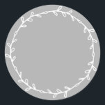 Rustic Homemade Concrete Grey Write On Classic Round Sticker<br><div class="desc">Rustic,  simple and modern write on homemade sticker with a lovely white wreath on a concrete grey background. Simply write your name and the product name on the label. Exclusively designed for you by Happy Dolphin Studio. If you need any help or matching products,  please contact us at happydolphinstudio@outlook.com.</div>