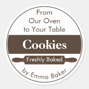 Rustic Homemade Cookies Bakery Label Sticker