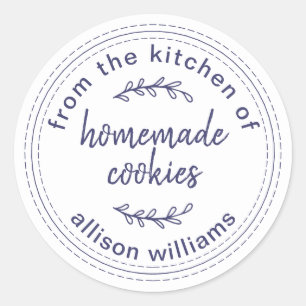 Rustic Homemade Cookies From the Kitchen of Class Classic Round Sticker