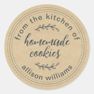Rustic Homemade Cookies From the Kitchen of Kraft Classic Round Sticker