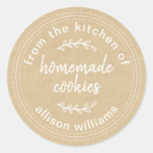 Rustic Homemade Cookies From the Kitchen of Kraft  Classic Round Sticker