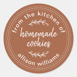 Rustic Homemade Cookies TerraCotta Classic Round Sticker