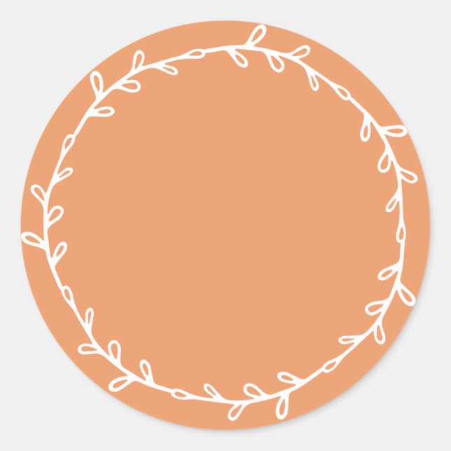 Rustic Homemade Copper Orange Write On Classic Round Sticker (Front)