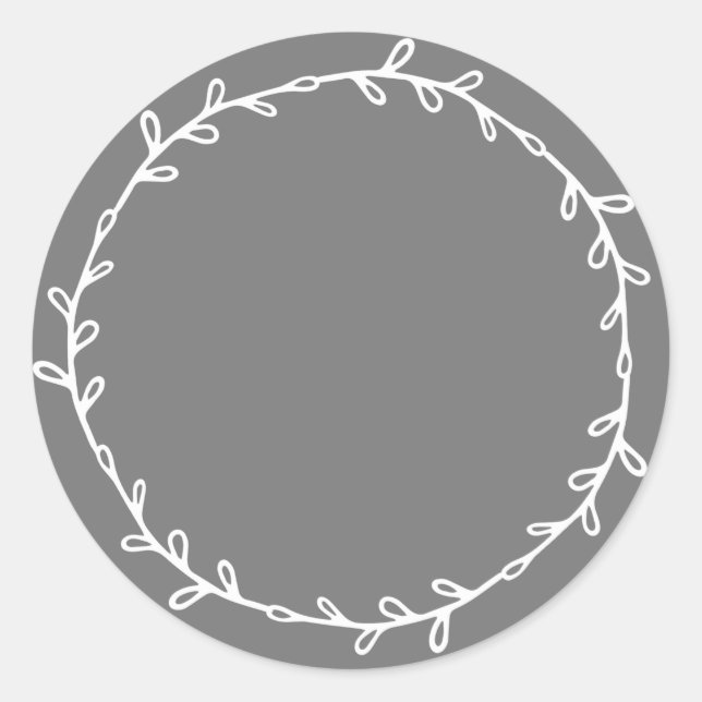 Rustic Homemade Dark Grey Write On Classic Round Sticker (Front)