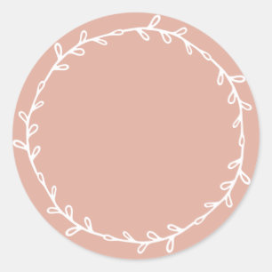 Rustic Homemade Dusty Pink Write On  Classic Round Sticker