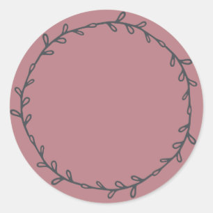 Rustic Homemade Dusty Rose Write On Classic Round Sticker