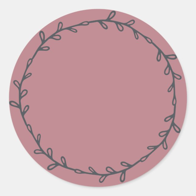 Rustic Homemade Dusty Rose Write On Classic Round Sticker (Front)