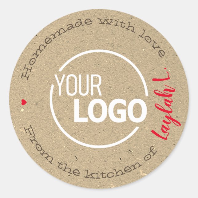 Rustic Homemade From The Kitchen Of Huge Template Classic Round Sticker (Front)