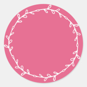 Rustic Homemade Hot Pink Write On Classic Round Sticker
