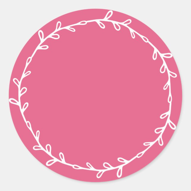 Rustic Homemade Hot Pink Write On Classic Round Sticker (Front)