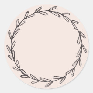 Rustic Homemade Jam Can blush Pink write on Classic Round Sticker