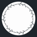 Rustic Homemade Jam Canning Black White Write On Classic Round Sticker<br><div class="desc">Rustic and modern write on blank homemade jam canning mason jar sticker with a lovely simple wreath in off-black on a white background. Simply add your name and the product name to the label. Exclusively designed for you by Happy Dolphin Studio. If you need any help or matching products, please...</div>