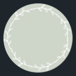 Rustic Homemade Jam Canning Green Write On Classic Round Sticker<br><div class="desc">Rustic and modern write on blank homemade mason jar sticker with a lovely simple wreath in white on a pastel green background. Simply add your name and the product name to the label. Exclusively designed for you by Happy Dolphin Studio. If you need any help or matching products, please contact...</div>