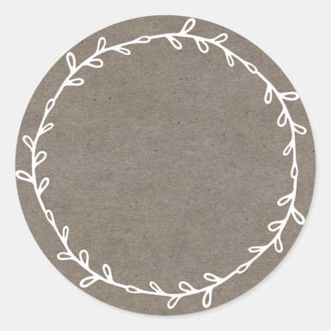 Rustic Homemade Jam Canning Kraft Paper Write On Classic Round Sticker (Front)