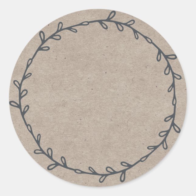 Rustic Homemade Jam Canning Kraft Paper Write On Classic Round Sticker (Front)