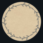 Rustic Homemade Jam Canning Kraft Paper Write On Classic Round Sticker<br><div class="desc">Write on rustic and modern blank homemade jam canning mason jar sticker with a lovely simple wreath in off-black on a kraft paper background. Simply add your name and the product name to the label. Exclusively designed for you by Happy Dolphin Studio. If you need any help or matching products,...</div>