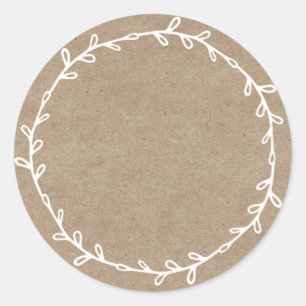 Rustic Homemade Jam Canning Kraft Paper Write On Classic Round Sticker