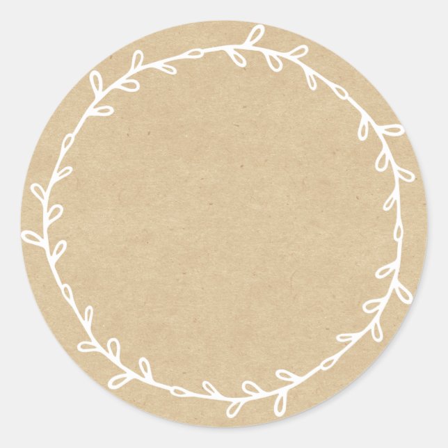 Rustic Homemade Jam Canning Kraft Paper Write On Classic Round Sticker (Front)