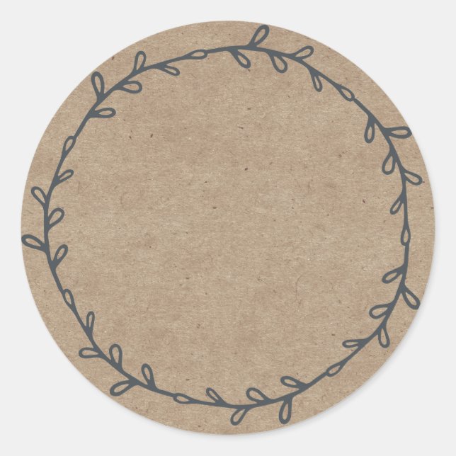 Rustic Homemade Jam Canning Kraft Paper Write On Classic Round Sticker (Front)