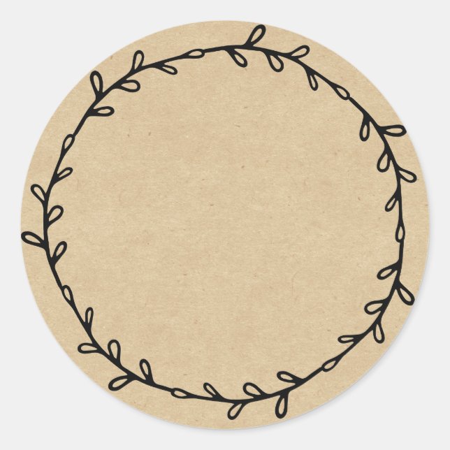 Rustic Homemade Jam Canning Kraft Paper Write On Classic Round Sticker (Front)