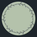 Rustic Homemade Jam Canning Laurel Green Write On Classic Round Sticker<br><div class="desc">Rustic, modern and simple write on blank homemade jam canning mason jar sticker with a lovely simple wreath in off-black on a laurel green background. Simply add your name and the product name to the label. Exclusively designed for you by Happy Dolphin Studio. If you need any help or matching...</div>