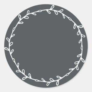 Rustic Homemade Jam Canning Off-Black Write On Classic Round Sticker