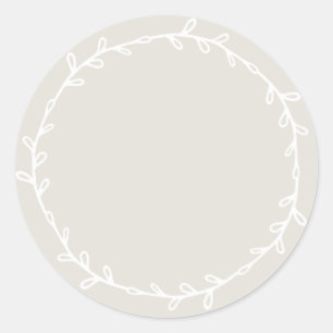 Rustic Homemade Light Grey Write On Classic Round Sticker